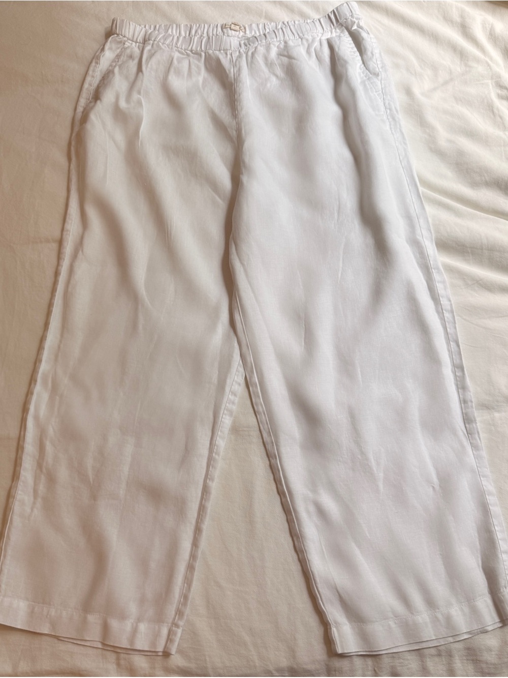 Eileen Fisher White Linen Pants
